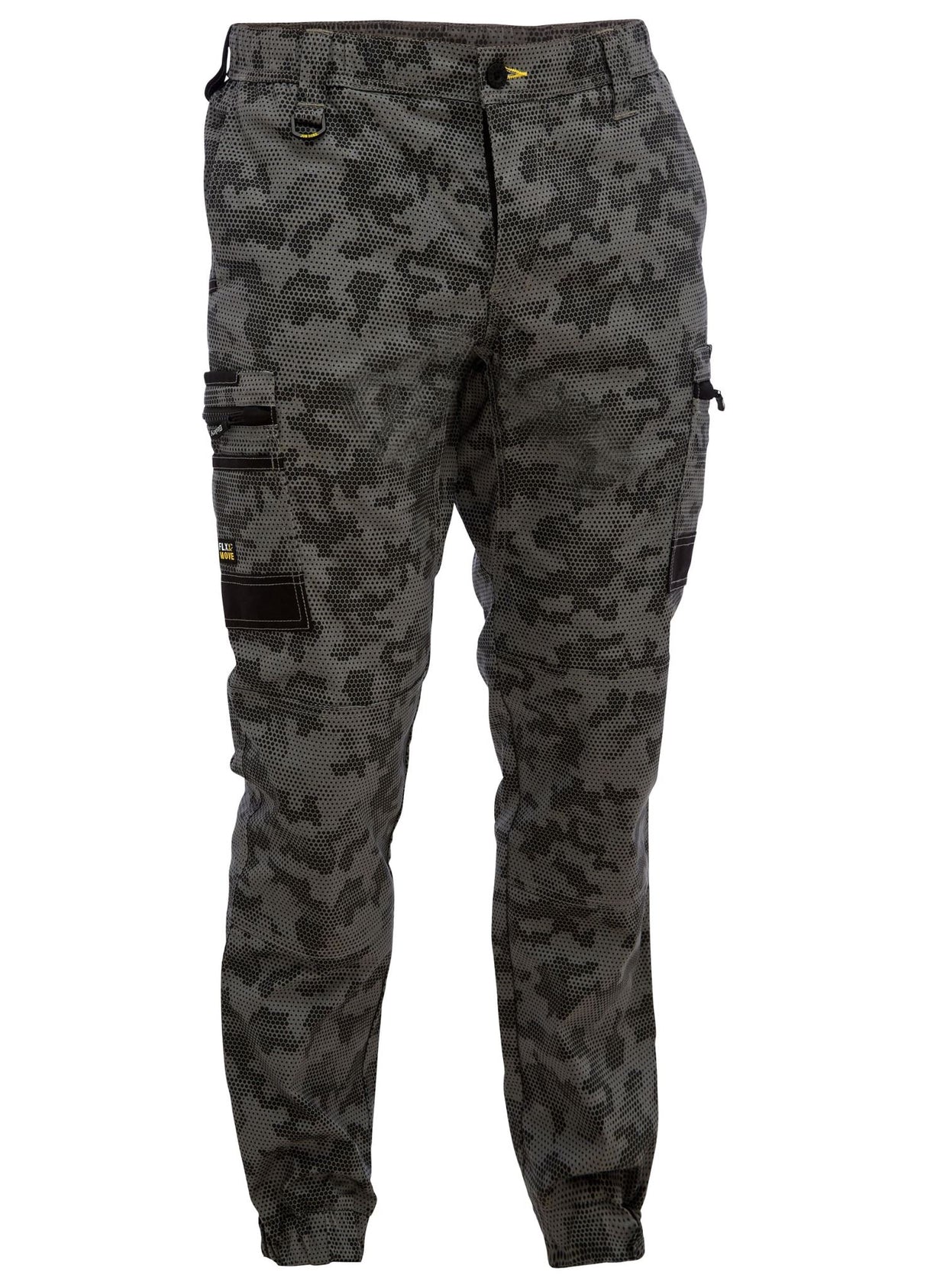 Bisley, FLX & MOVE Stretch Camo Cargo Pant - Char/Honey (Size: 97)