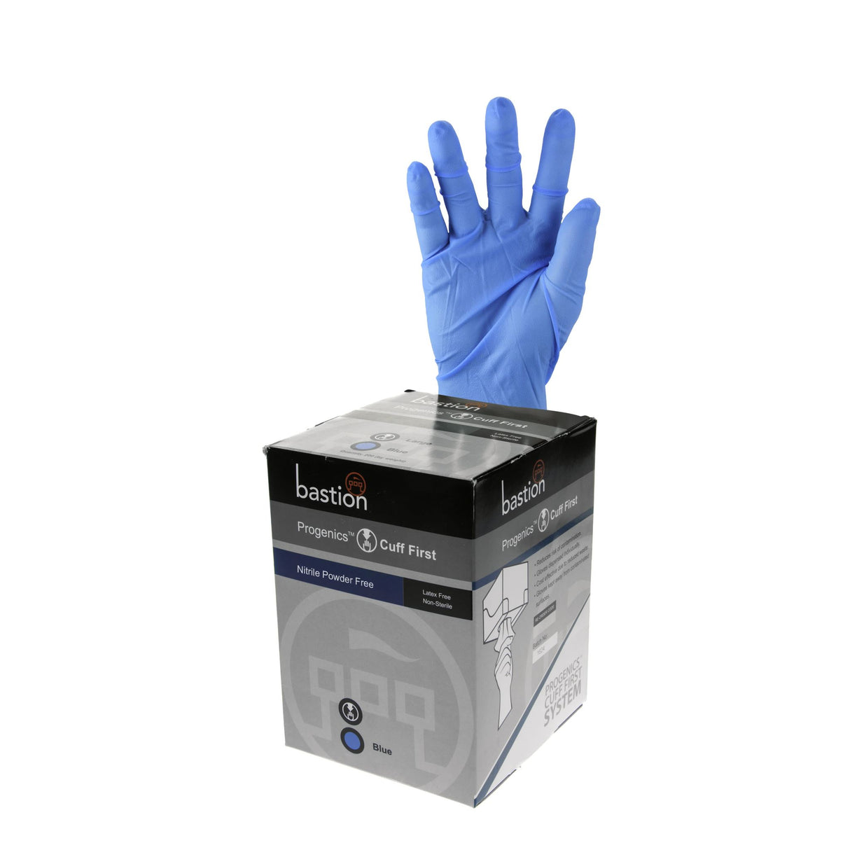 Bastion Progenics Nitrile Blue Gloves - Standard (Size: S)