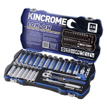 Kincrome Lok-On 3/8" Drive Socket Set - Met & Imp 45 Piece
