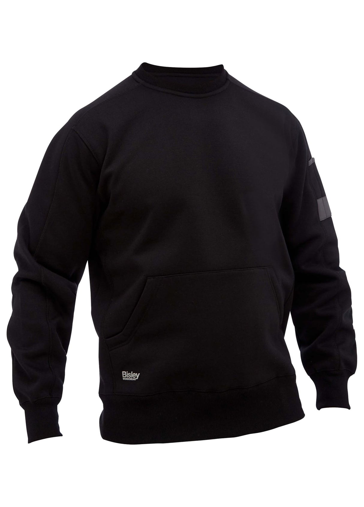 Bisley, Work Fleece Crew Neck Jumper, BK6723 - Black (Size: L)