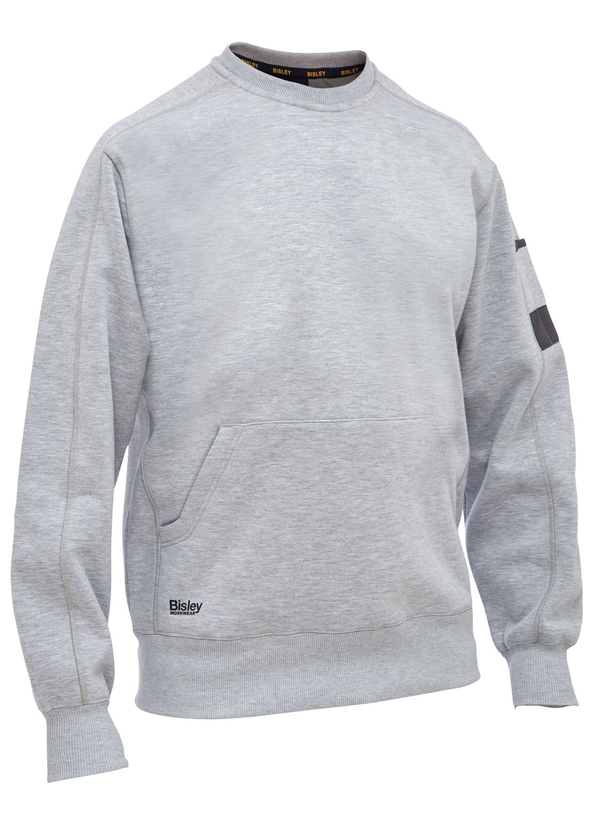 Bisley, Work Fleece Crew Neck Jumper, BK6723 - Grey Marle (Size: 5XL)