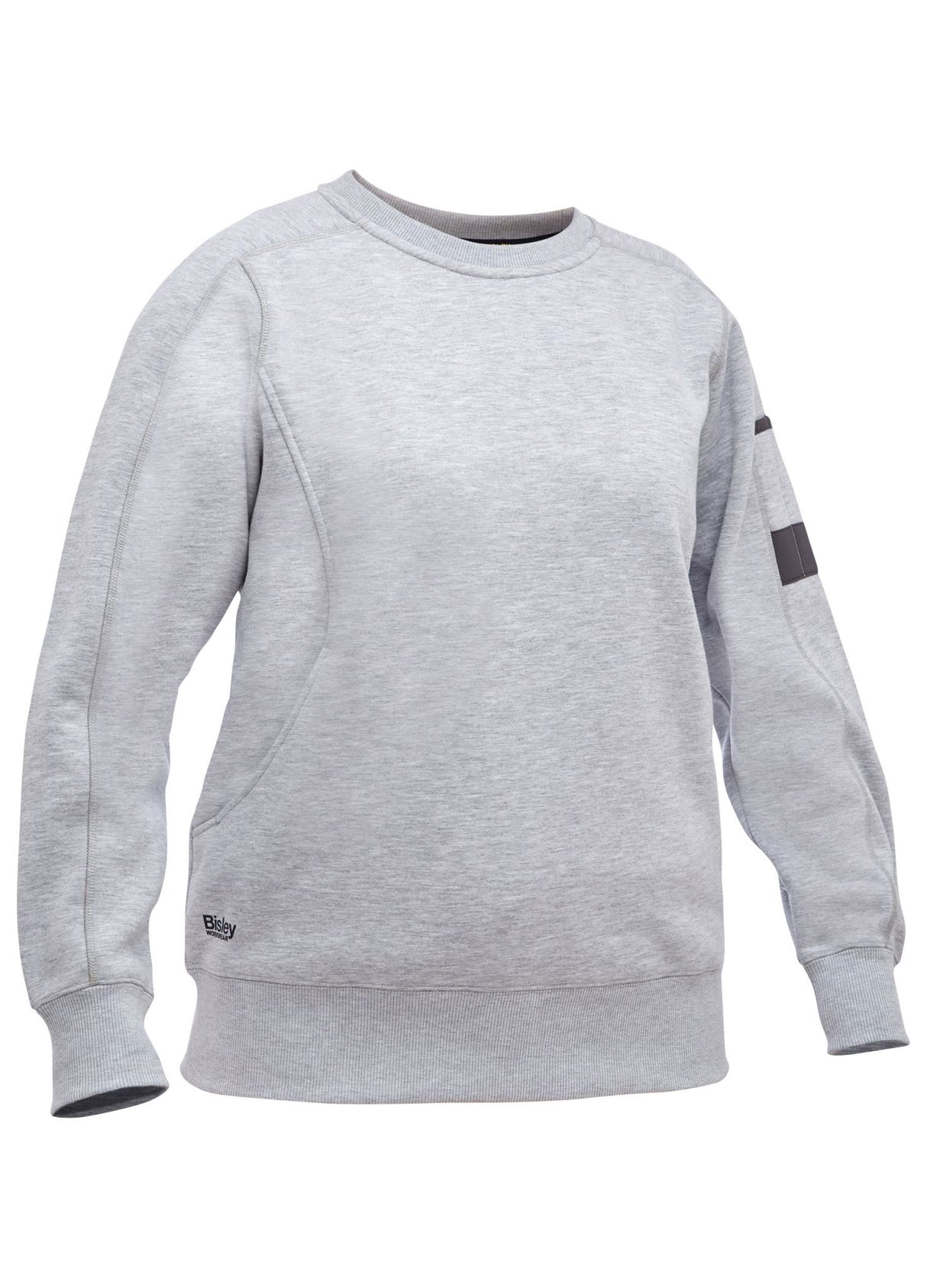 Bisley, Women's Fleece Crew Neck Jumper, BKL6723 - Grey Marle (Size: 16)