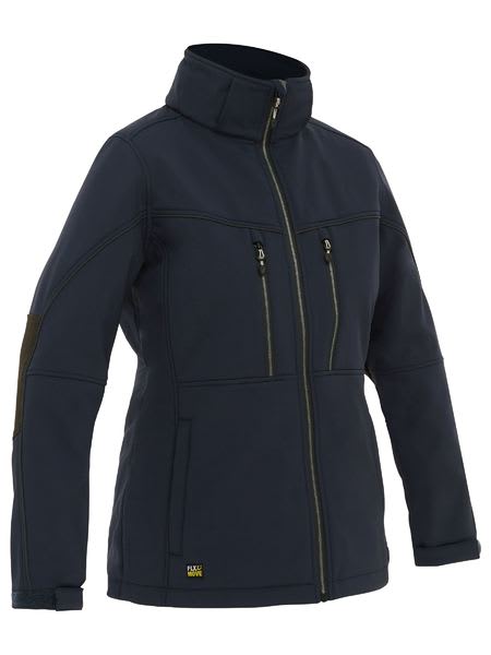 Bisley, Women's FLX & MOVE Soft Shell Jacket - Navy (Size: 14)