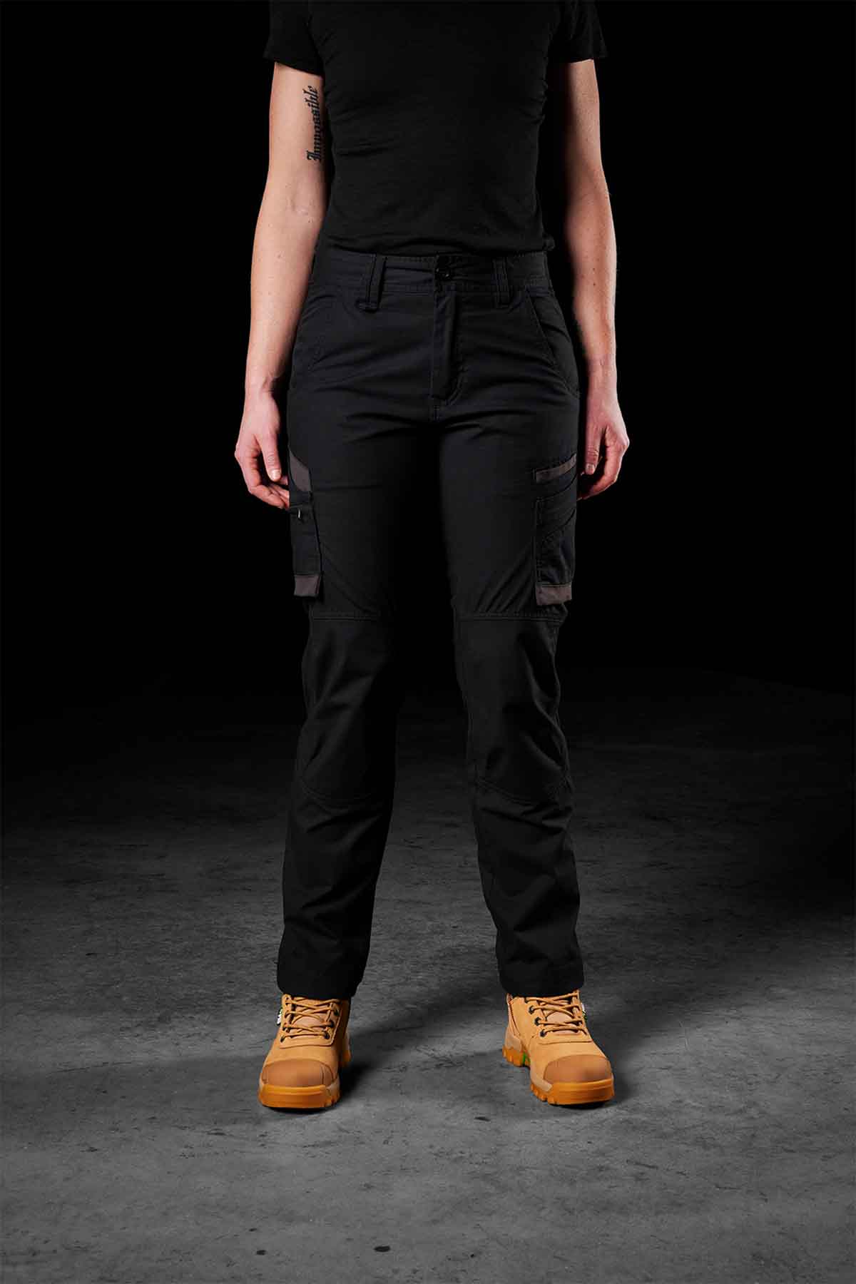 FXD, Womens Stretch Ripstop Work Pants, WP-7W - Black - 12