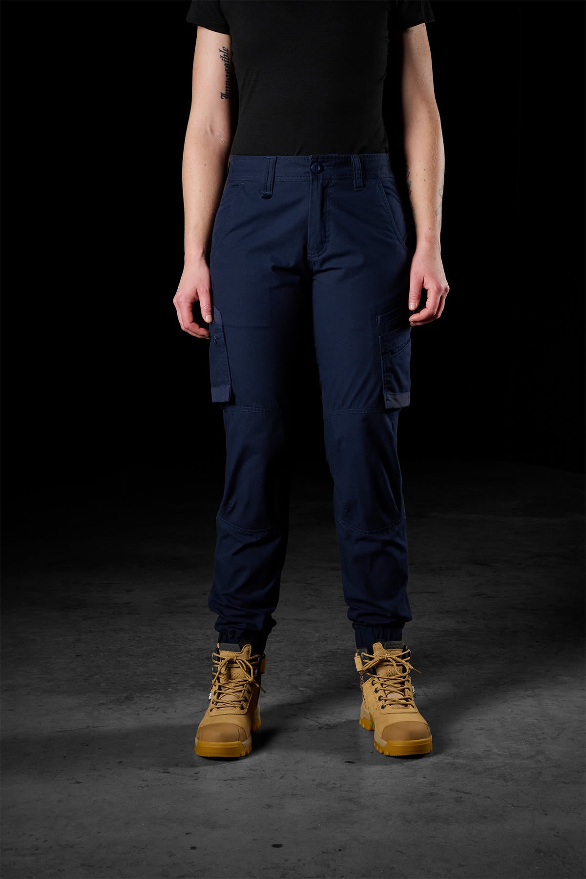 FXD Womens Cuffed Stretch Ripstop Work Pants WP-8W - Navy (Size: 12)