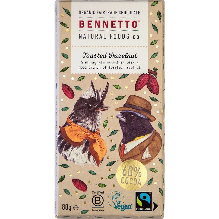 Bennetto Chocolate Toasted Hazelnut Block 80g