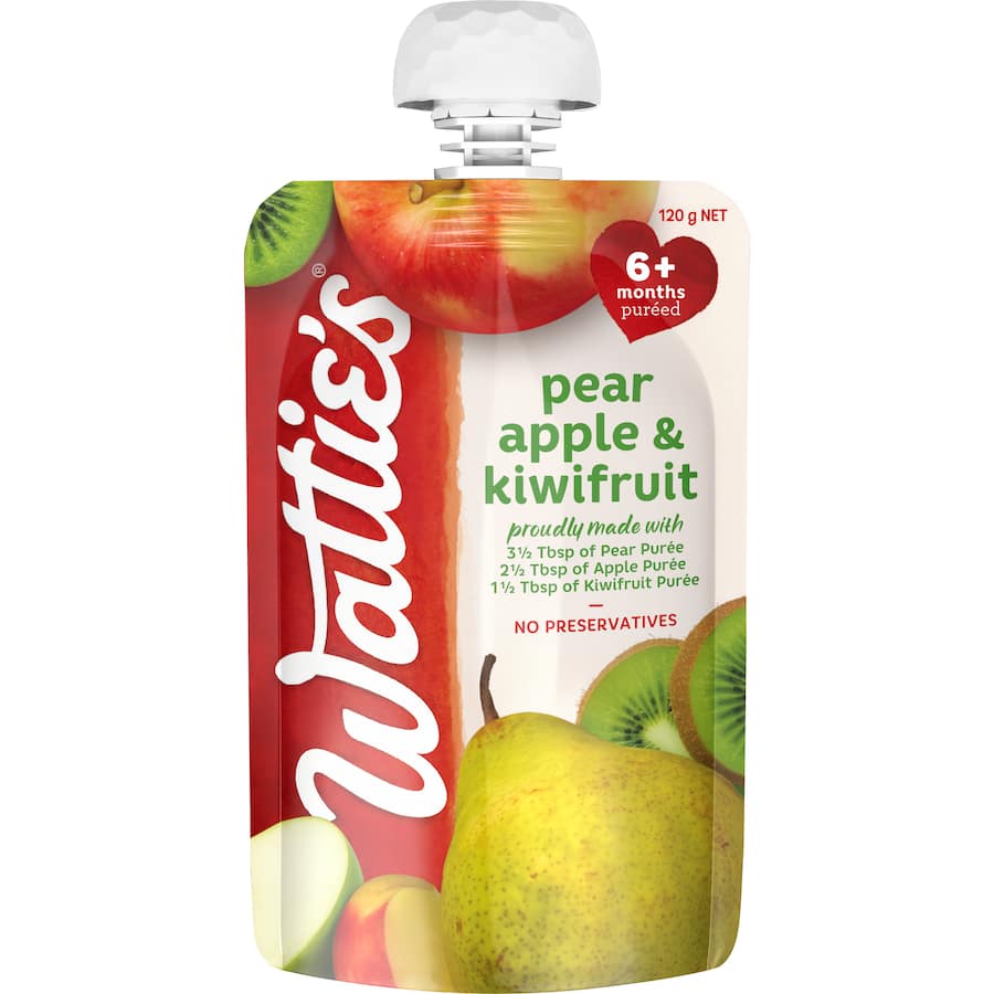 Watties Baby Food Pear Apple & Kiwifruit Squeeze pouch 120g