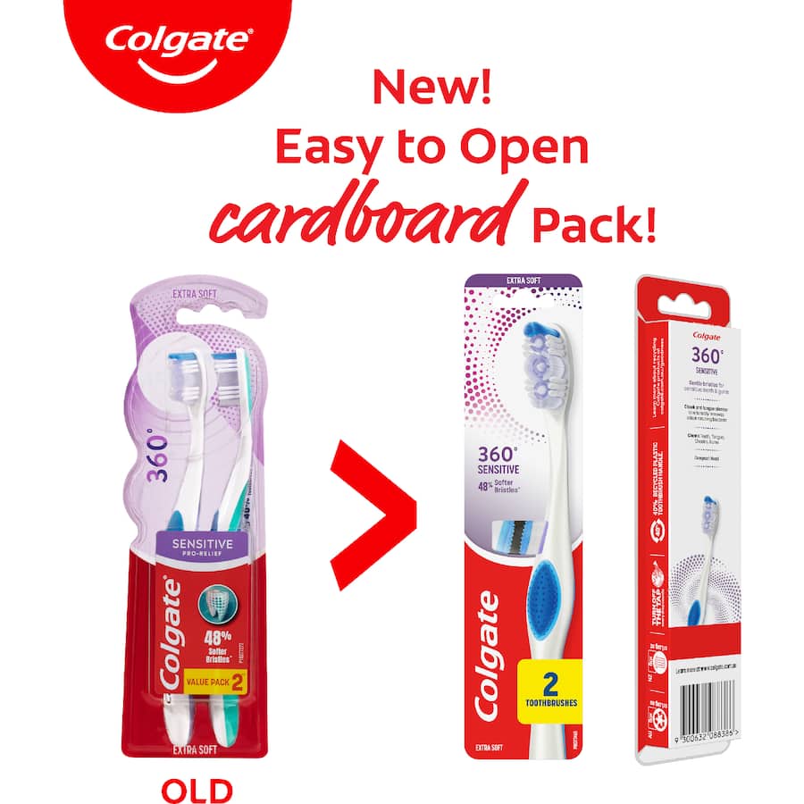 Colgate 360 Toothbrush Sensitive Pro-relief 2pack