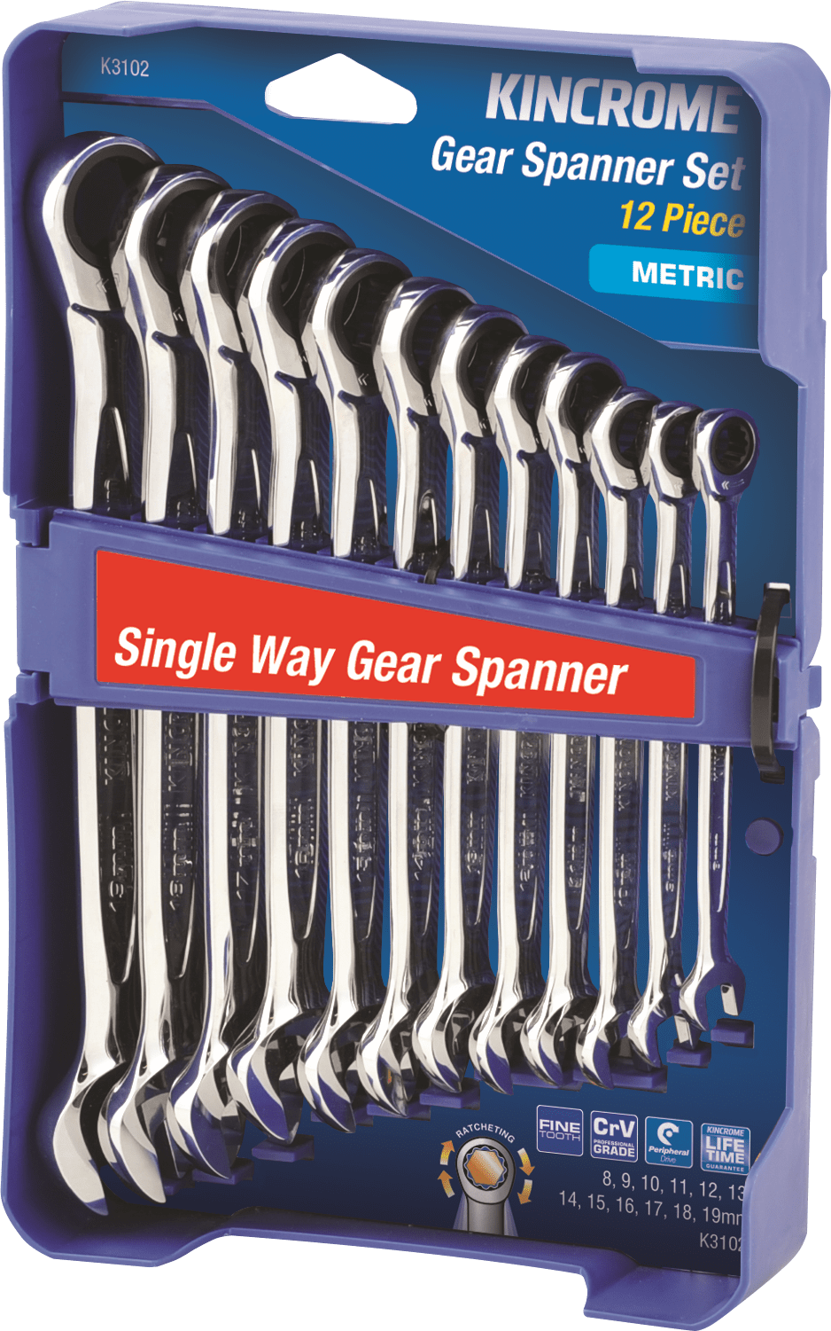 Kincrome 12 piece S/Way Gear Spanner Set - Metric