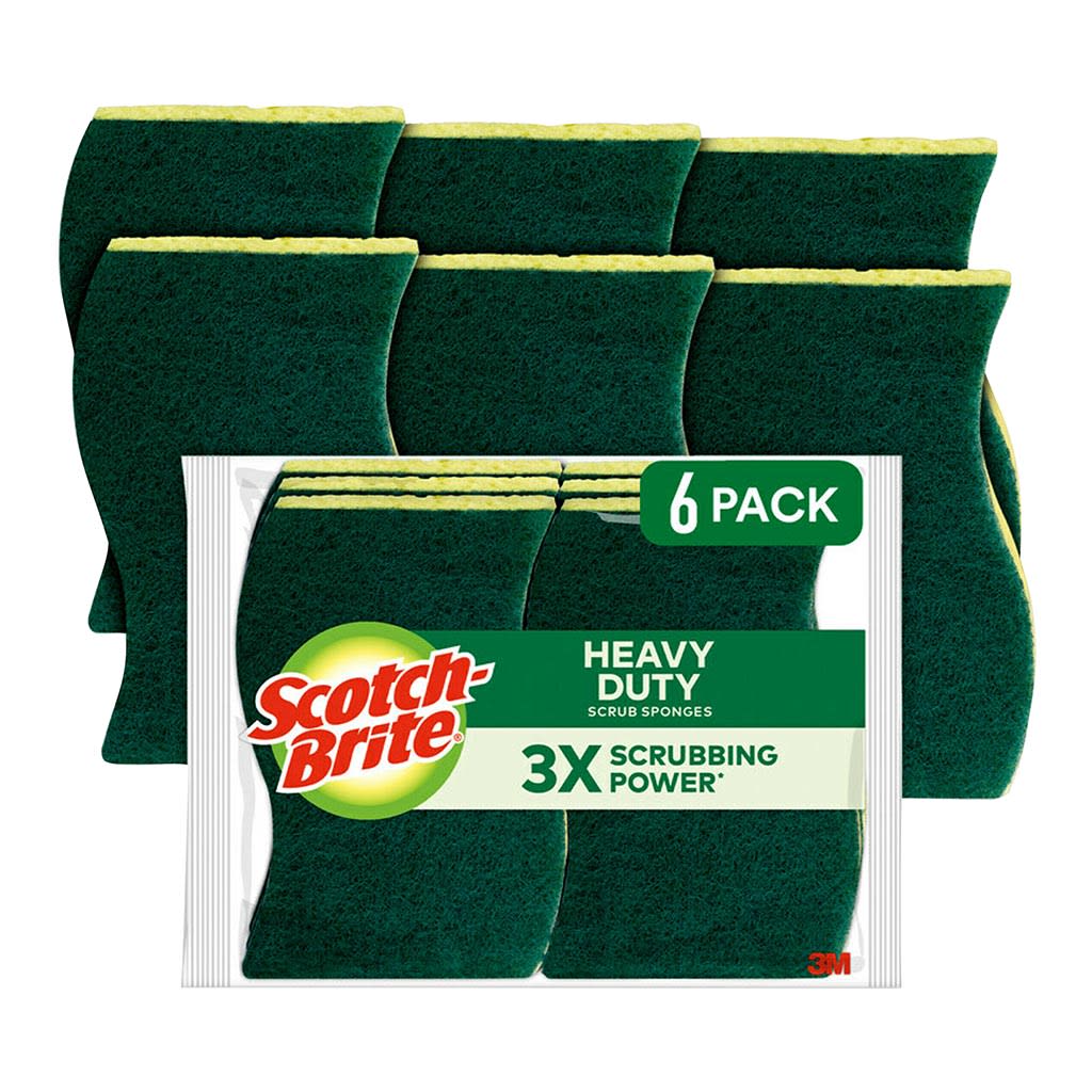 Scotch-Brite 426 Heavy Duty Scrub Sponge 114 x 68 x 15mm (Pack of 6)