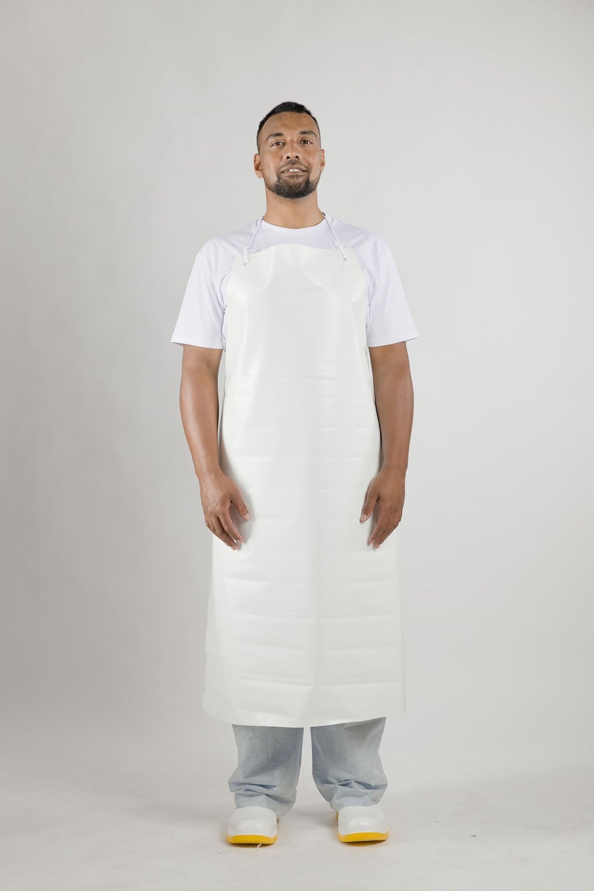 PVC APRON W TIE/WHT-10PACK