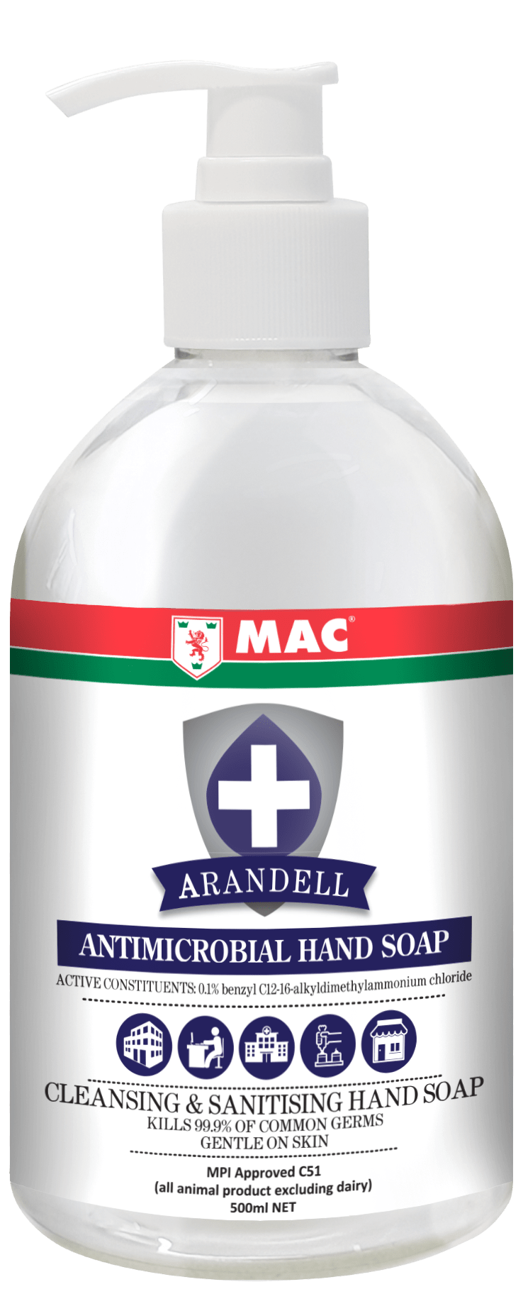 MAC Arandell Antimicrobial Hand Soap 500ml (Each)