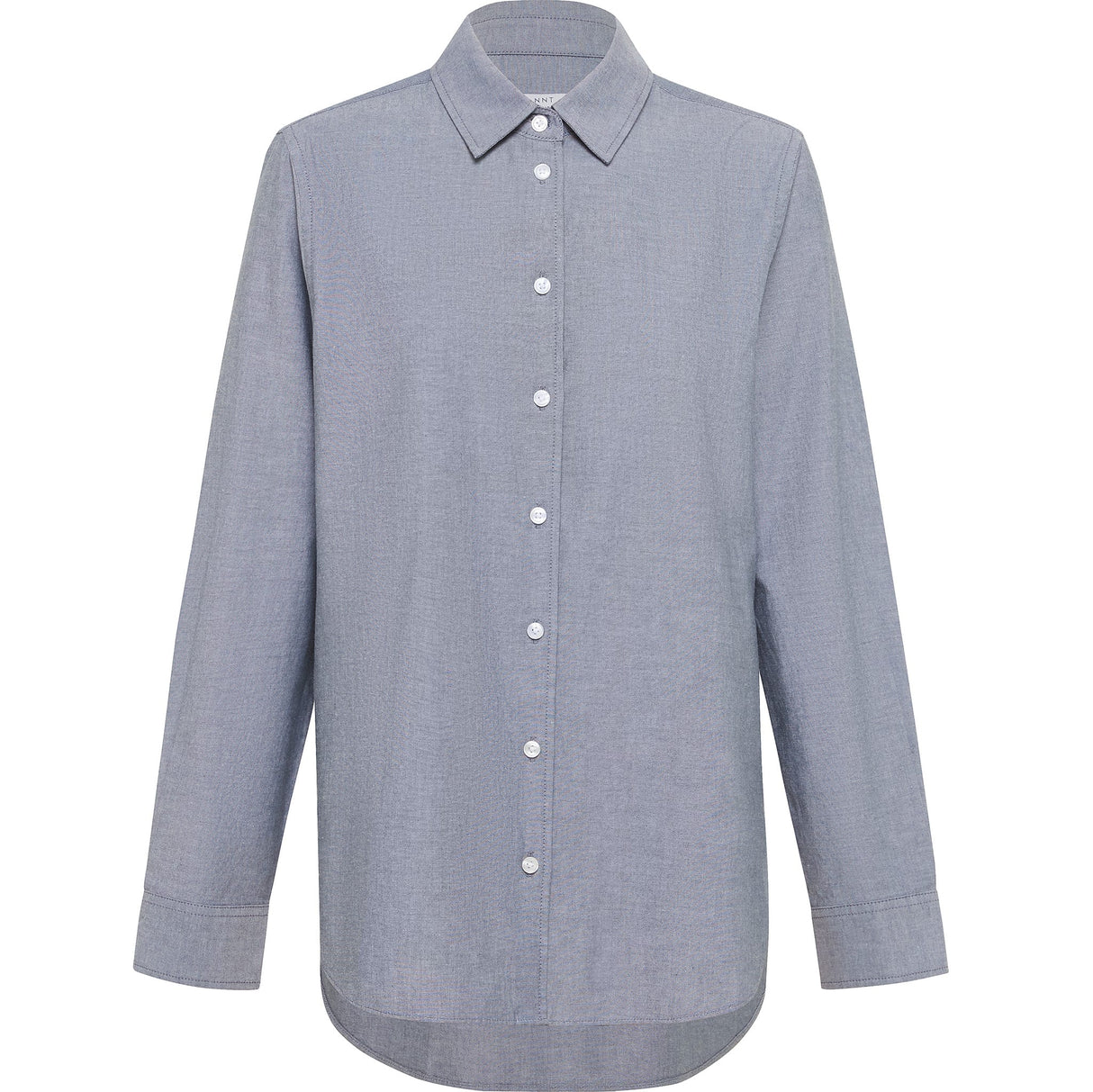 Cotton Chambray Long Sleeved Relaxed Shirt Women's - Charcoal (Size: 26)
