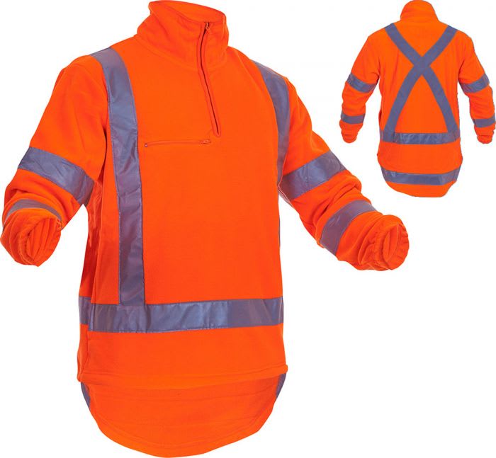 Caution, TTMC X-Back 1/2 Zip Fleece - Fluro Orange (Size: S)