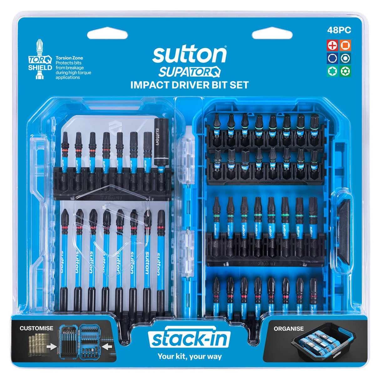 Sutton Stack-in Screwdriver Bit Set 48 Piece