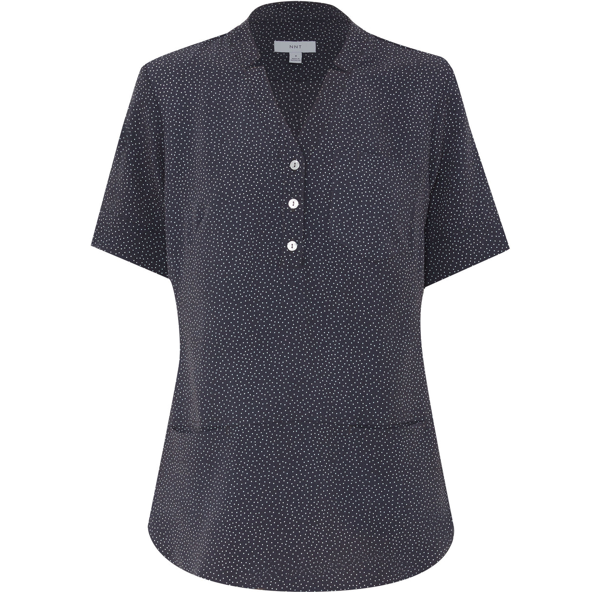 NNT Silvi Spot Print Short Sleeve Tunic CAT9XP - Navy (Size: 10)