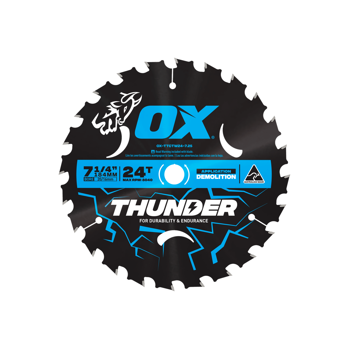 OX Pro Thunder Circular Saw Blade | 24T 184mm