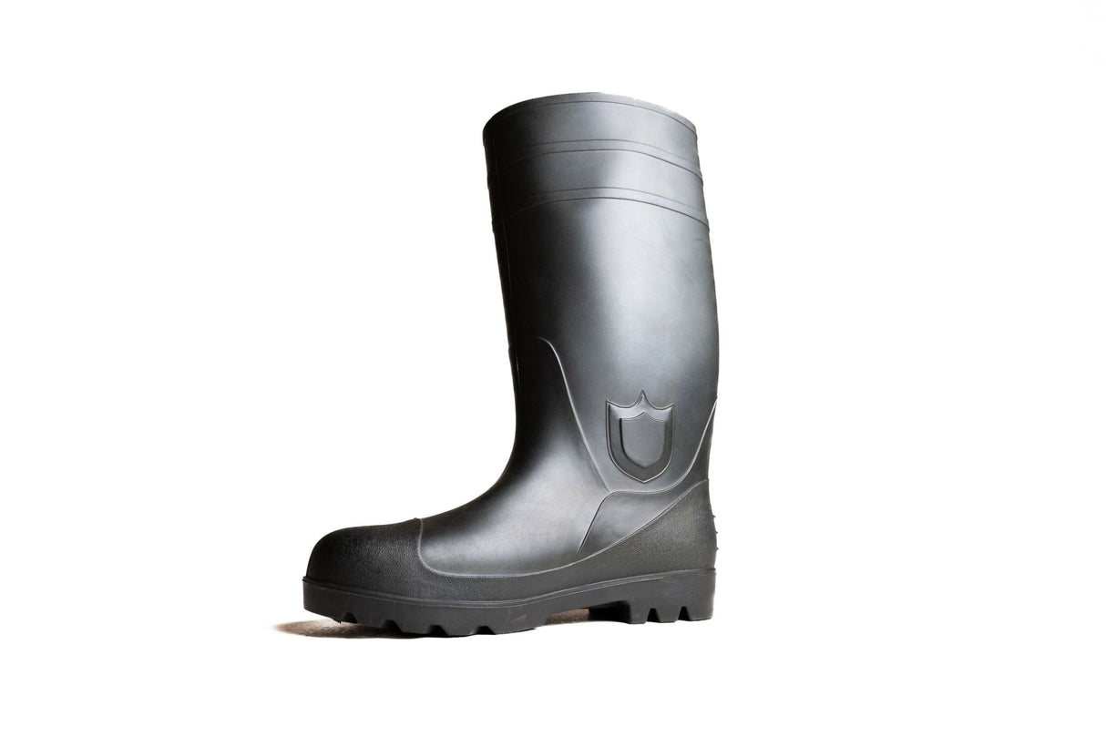 Tredlite Waitoa Safety Gumboot TR007- Black - Black (Size: 04)