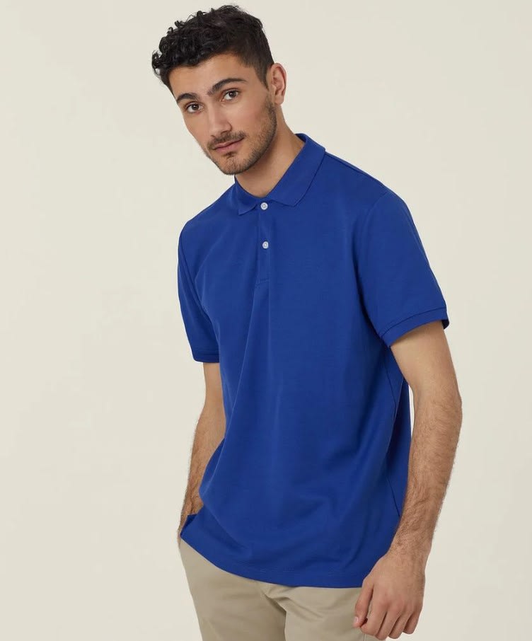 NNT, Men's Anti-bacterial Polyface Polo, CATJ2M - Blue (Size: M)