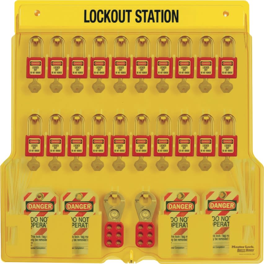Covered Lockout Station,20 Padlock wth Accessories