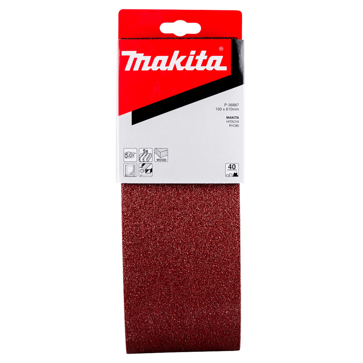 Makita Sanding Belt 40G 100 x 610mm Pack of 5