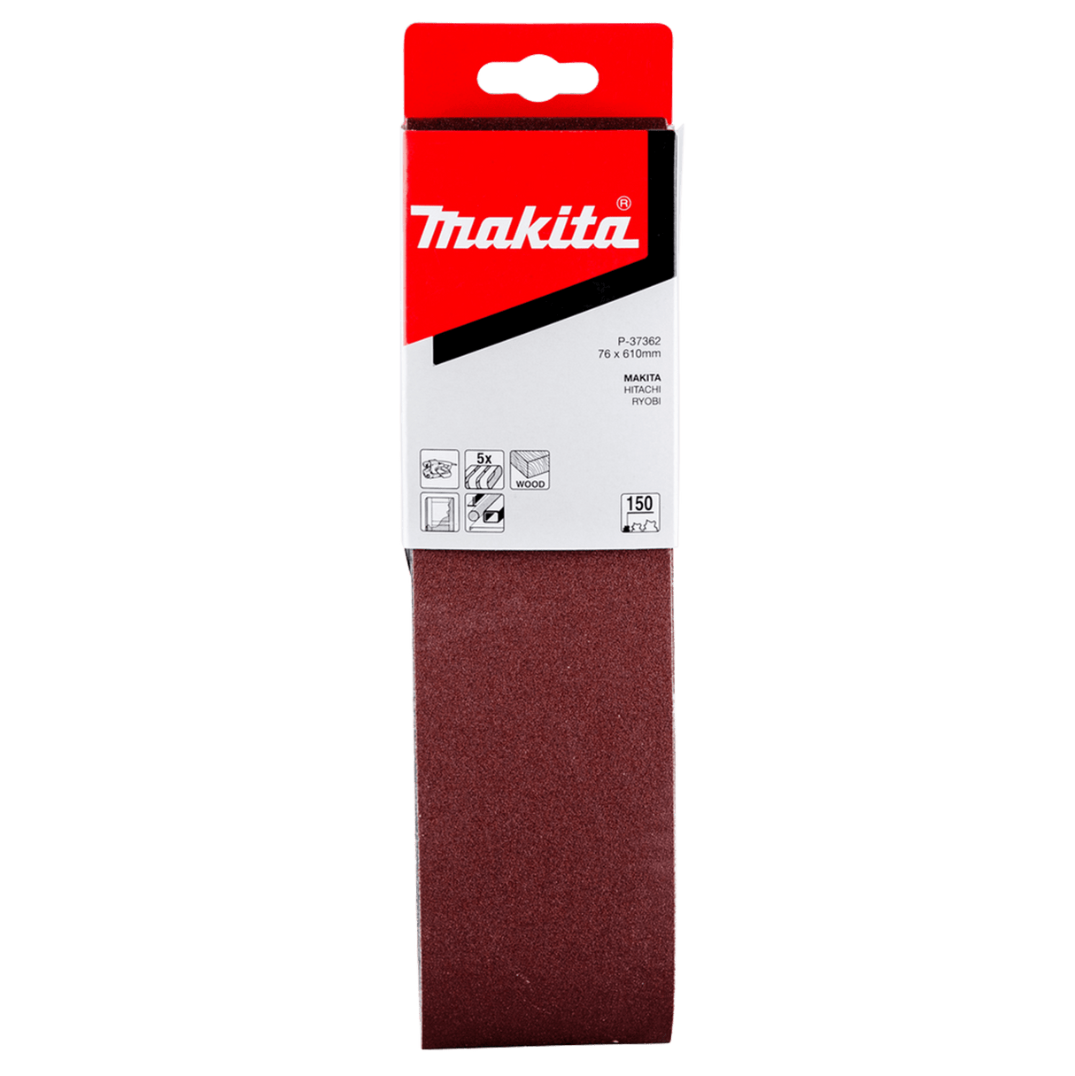 Makita Sanding Belt 150G 76 x 610mm Pack of 5
