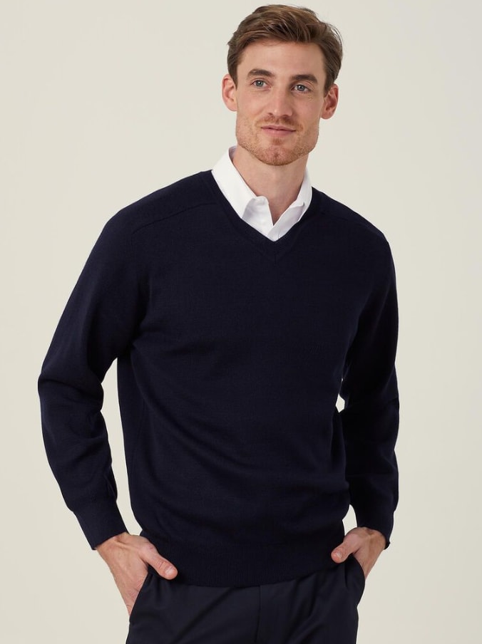 NNT, Men's Wool Rich Sweater, CATE28 - Navy - XL