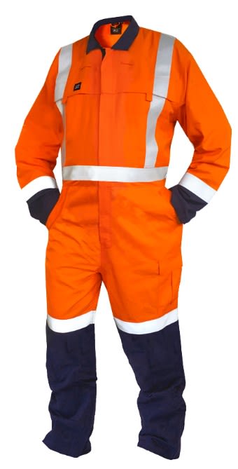 Safe-T-Tec FR X-Back Overall 8.8cal, 860049 - Orange/Navy - 10
