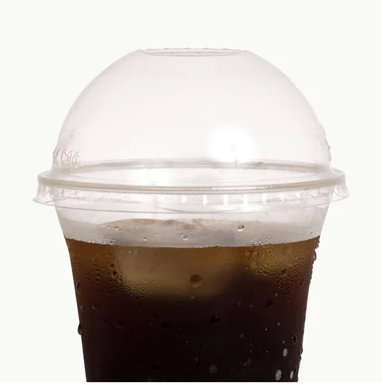Ecoware Clear PLA Dome Lid with X Hole 96mm 50 (Pack)