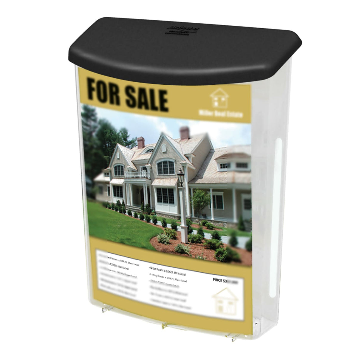 Weatherproof Brochure Holder Box with Black Lid A4 (Each)