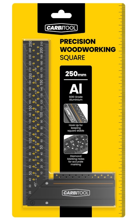 Carbitool Precision Woodworking Square 250mm (Each)
