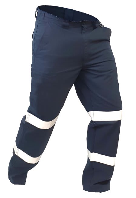 Esko Caution Taped Polycotton Cargo Trouser - Navy - 112