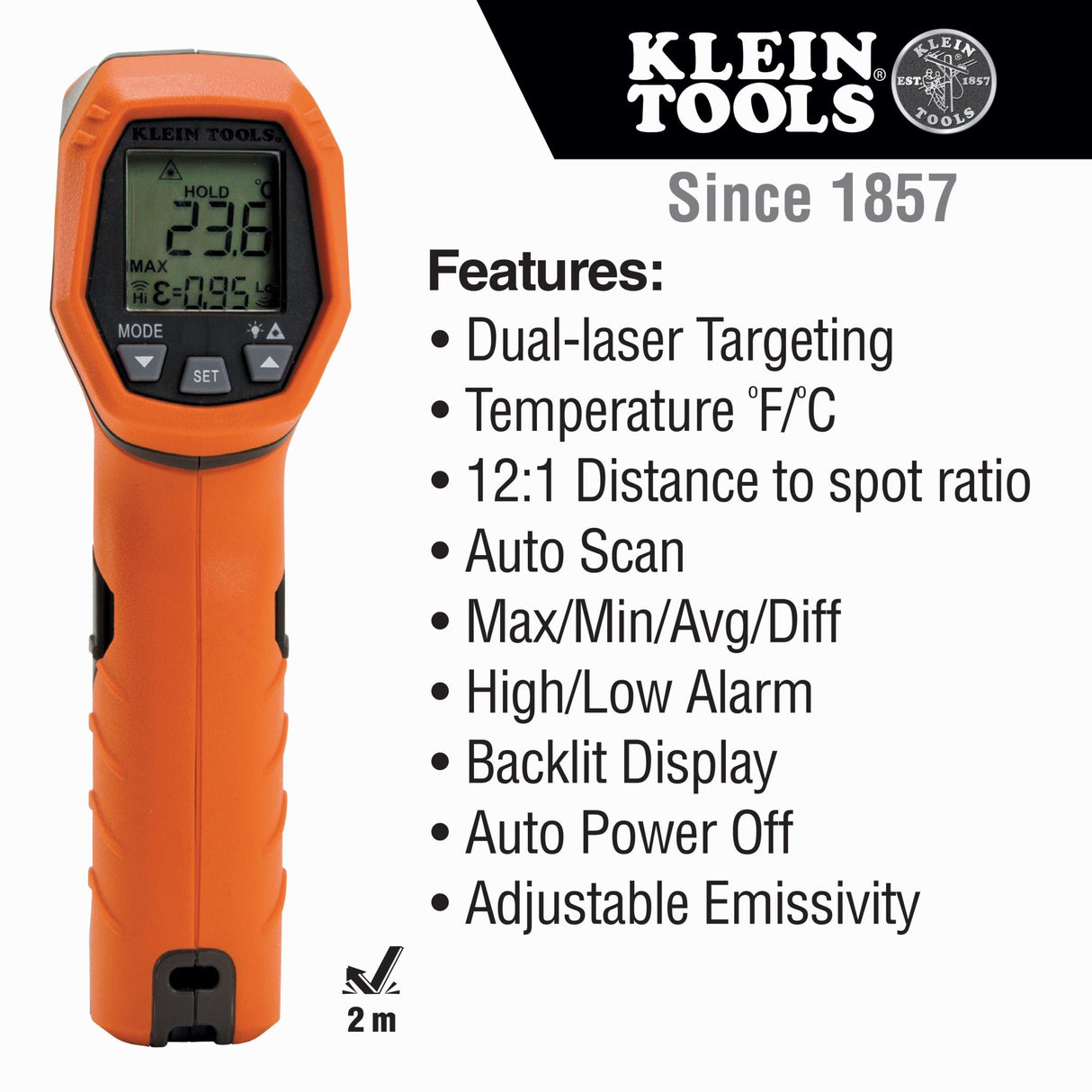 Klein Dual Laser Infrared Thermo Gun 400C (Each)