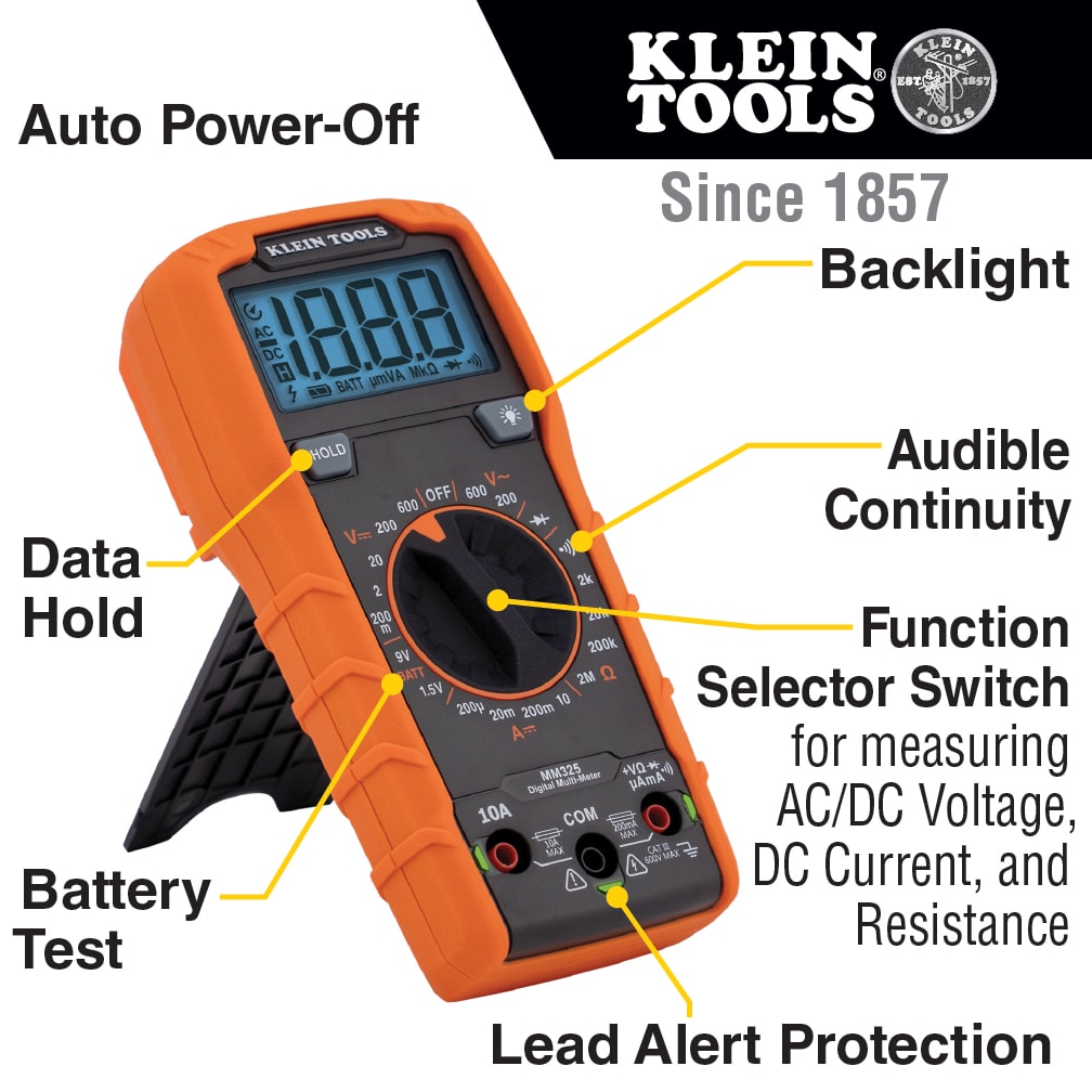 Klein Tools Digital Multimeter Manual Ranging (Each)