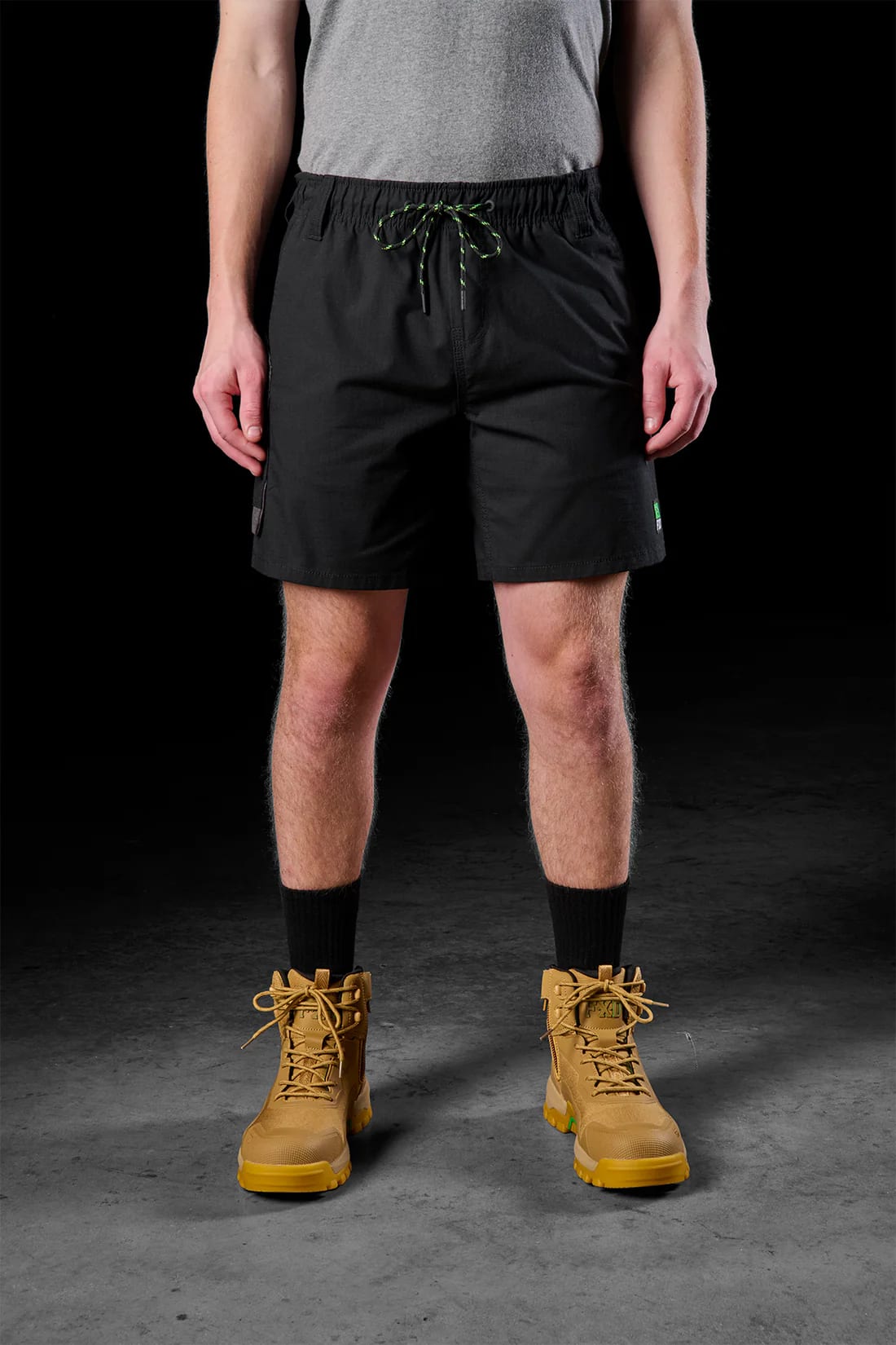 FXD Elastic Waist Utility Shorts, WS-7 - Black - 34