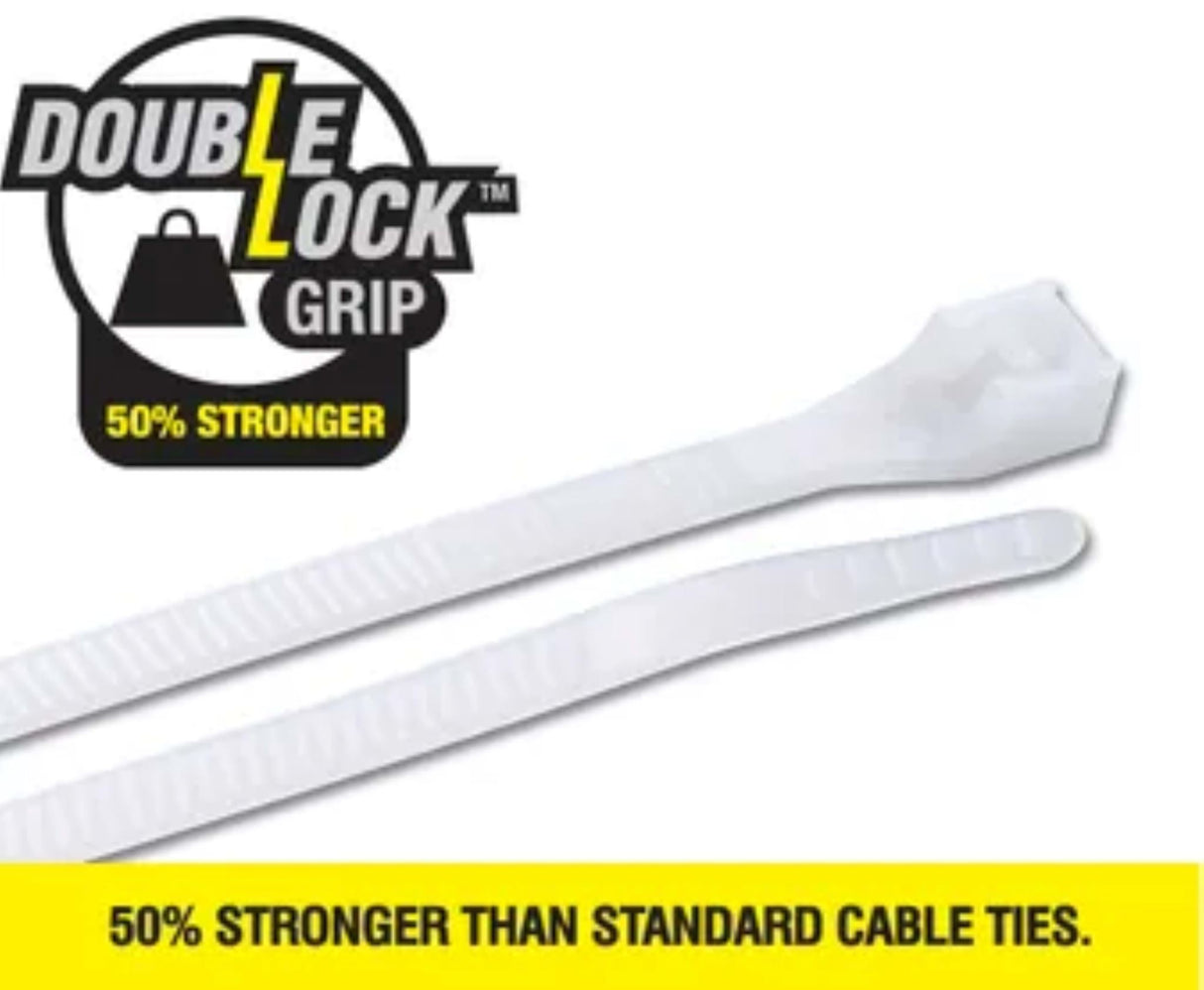 Cabac Nylon 66 Natural Double Lock Cable Tie 280 x 4.3mm 100 (Pack)