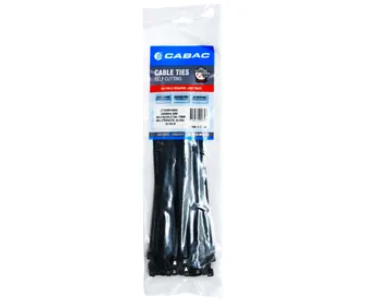 Cabac Nylon 66 Black Self Cutting Cable Tie UV 280 x 4.3mm 50 (Pack)