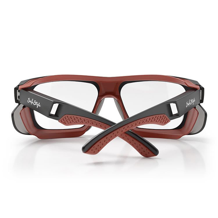 SafeStyle Converts Graphite Red Frame Clear Lens
