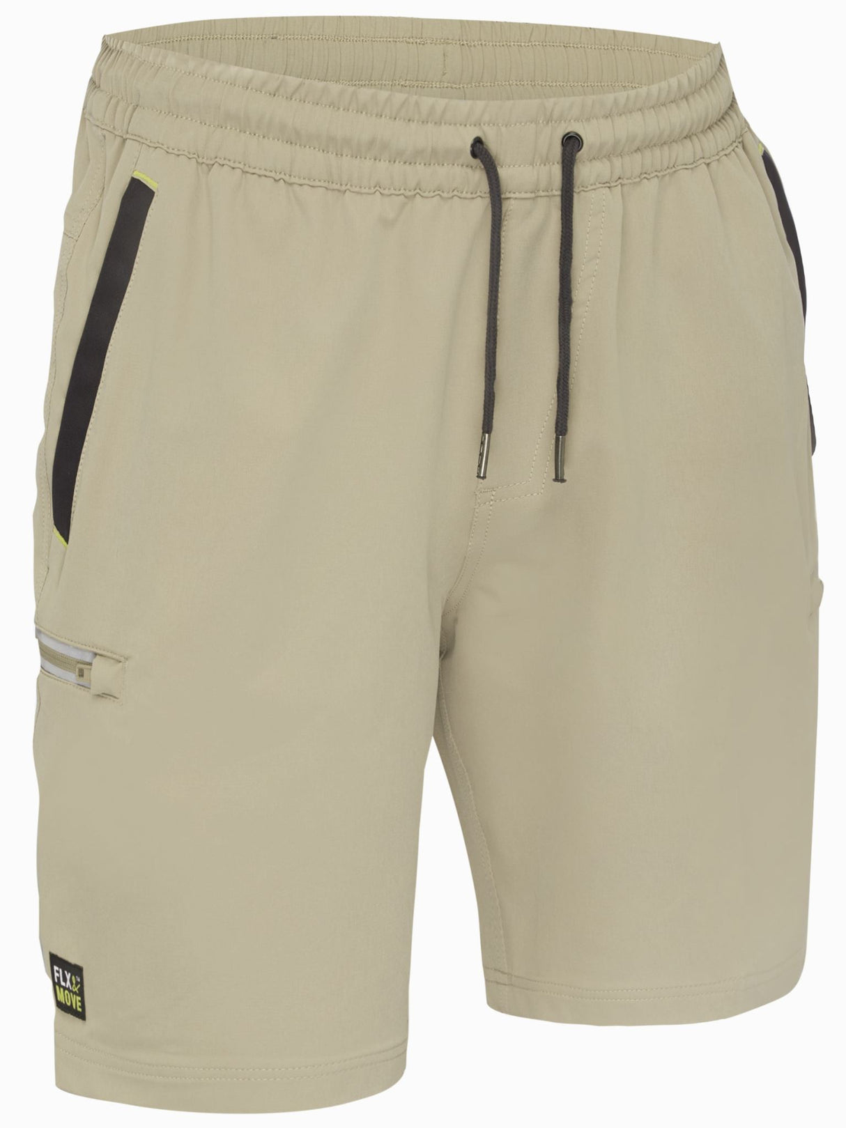 Bisley Flx & Move Elastic Waist Shorts, BSHC1333 - Stone - 77