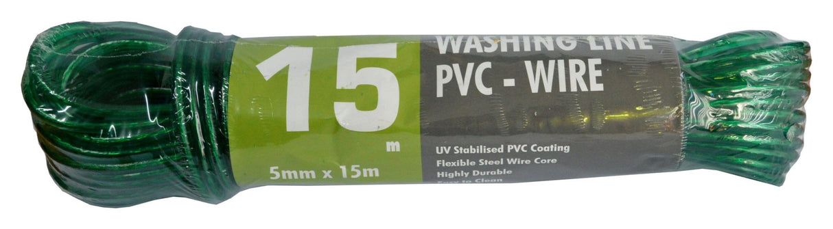 Xcel Coated Clothesline Wire Green 15M (Each)