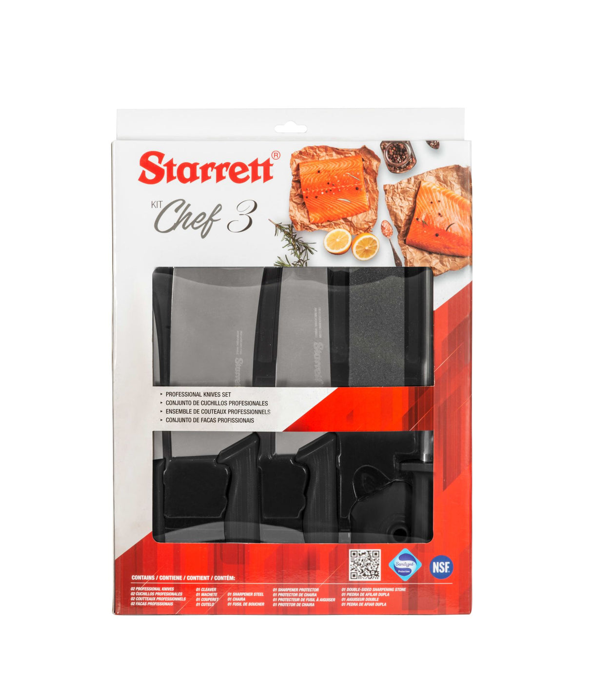 Starrett 6pce Professional Chefs Knife Set - Black