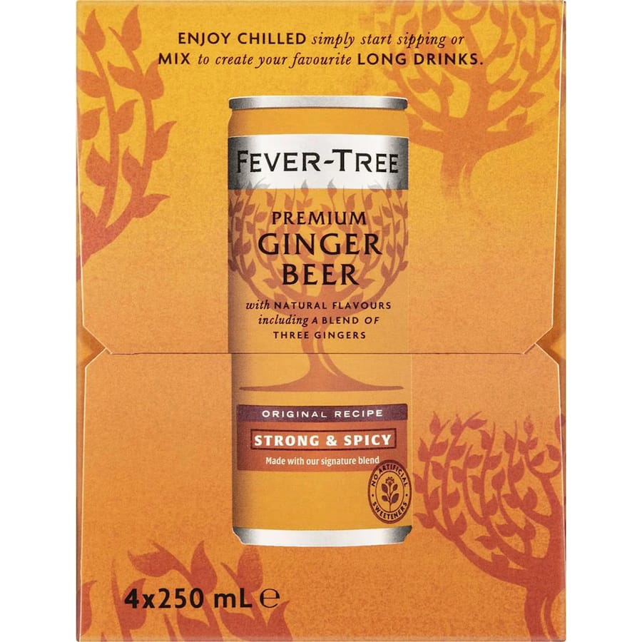 Fever Tree Ginger Beer Premium 250ml cans 4pack