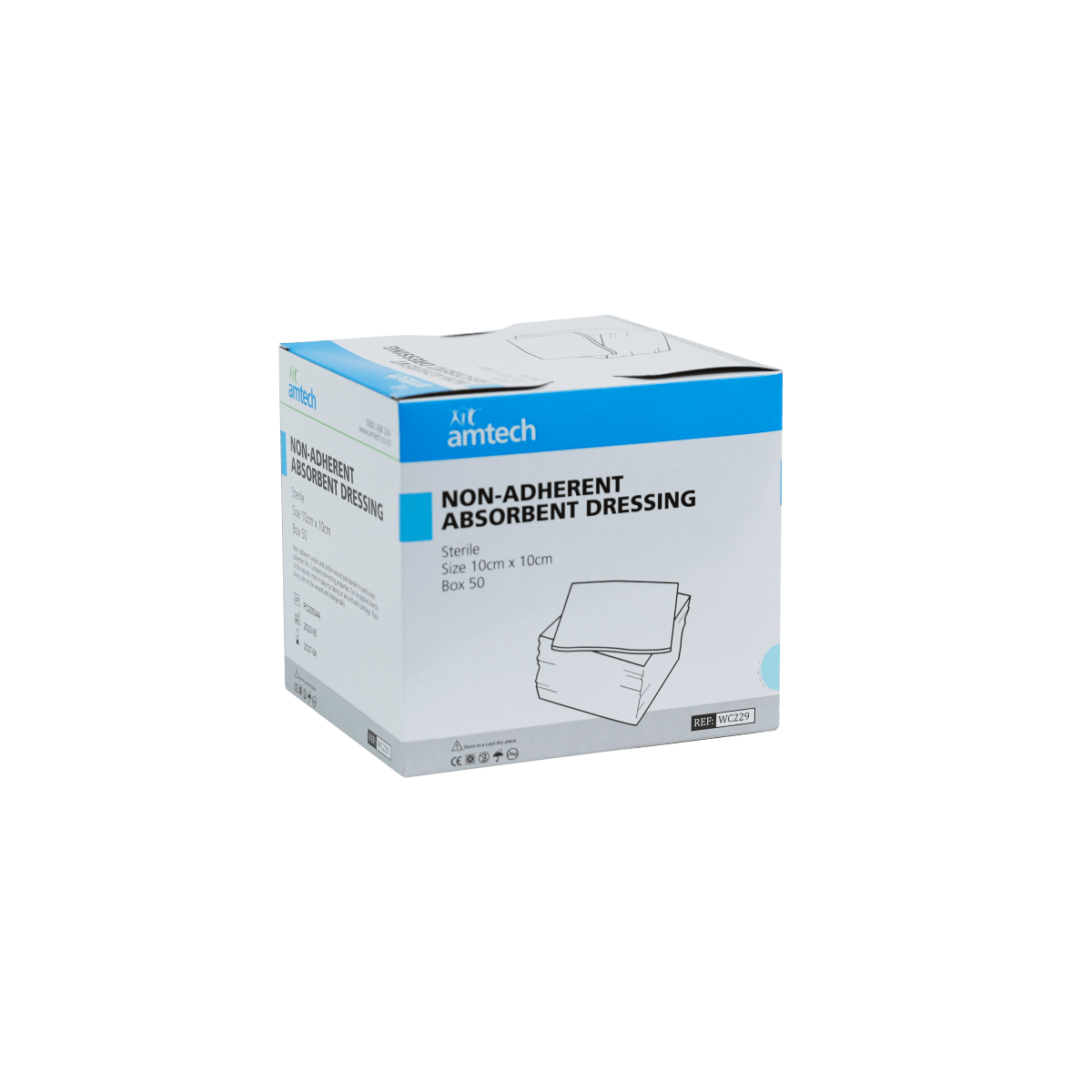 Amtech Non Adherent Dressing 10cm x 10cm Box of 50