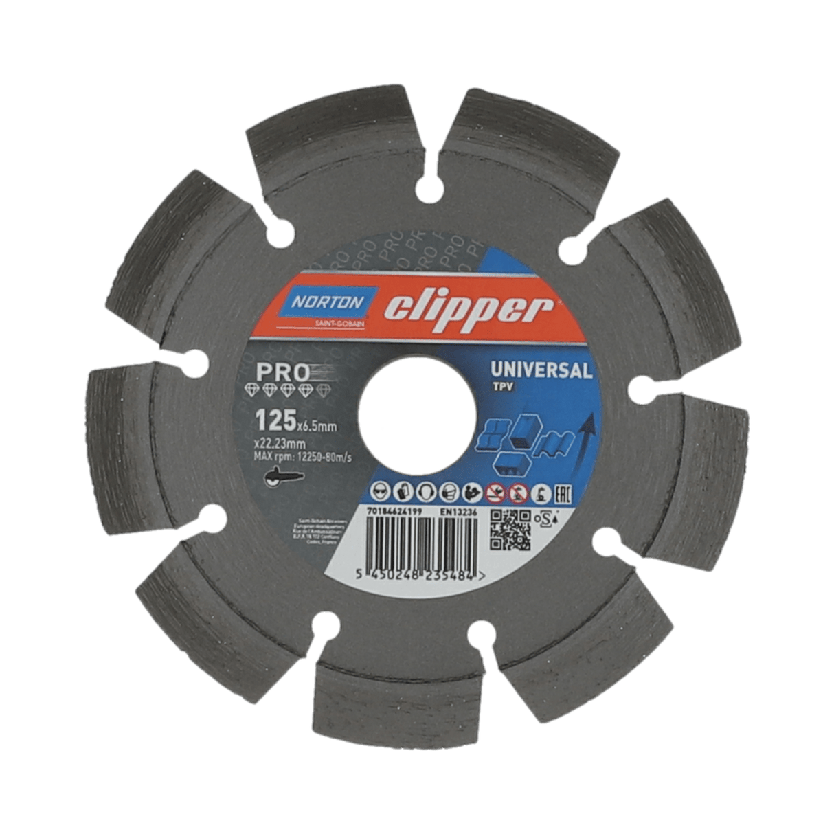 Norton Clipper Chaser Blade 125x6.5x22.23mm (Each)