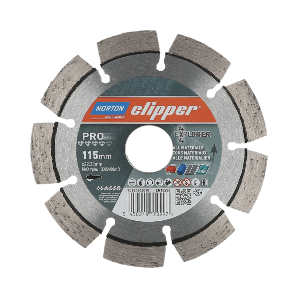Norton Clipper Diamond Blade 1EA 115x2.2x22.23mm (Each)