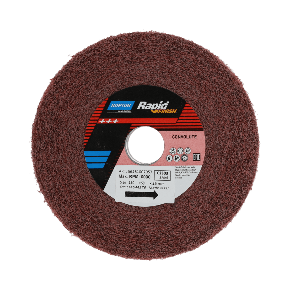 Norton Bear-Tex Non-Woven Convolute Wheel 1EA MED 152.4x25.4mm (Each)