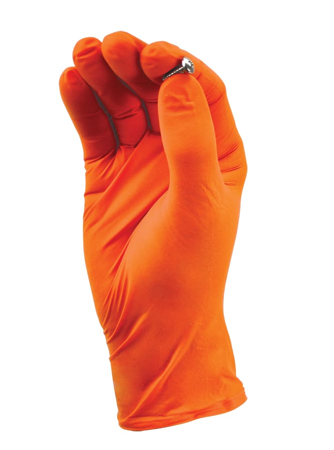 TGC Nitrile Gloves Powder Free Hi-Vis Orange Large Pack of 100