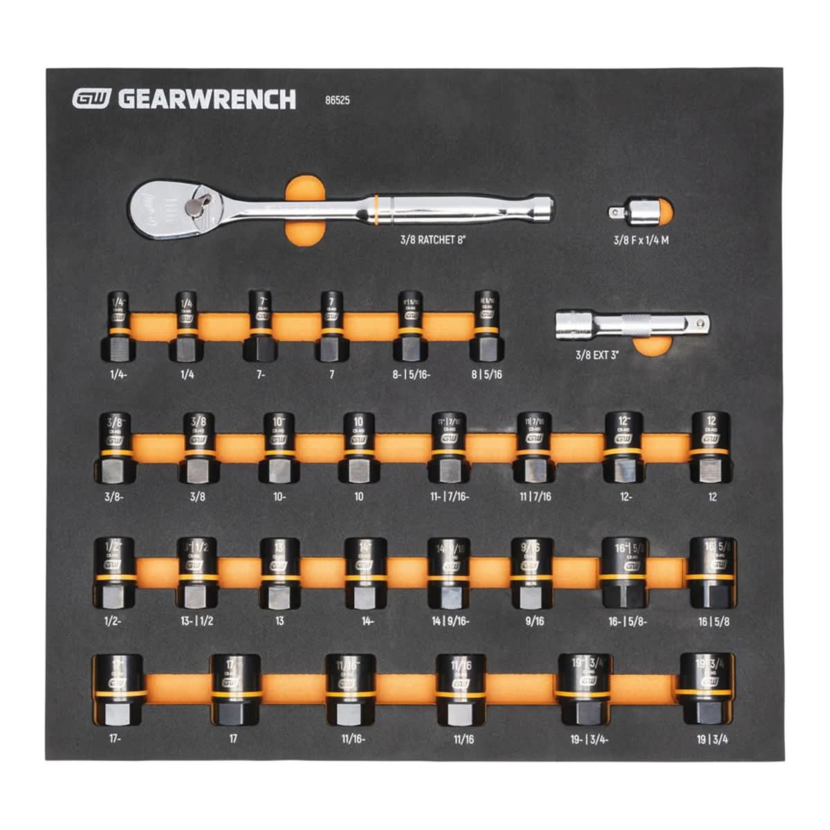 GearWrench 90T Socket Set In EVA Tray 364 x 341 x 31mm 31 (Piece)