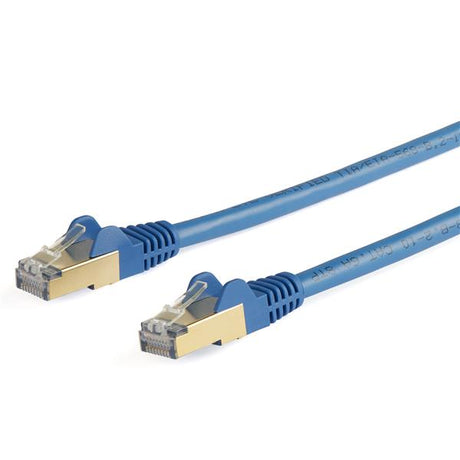 7m blue CAT6a Ethernet cable with RJ45 connectors designed for high-speed gaming and streaming, featuring snagless and shielded design.