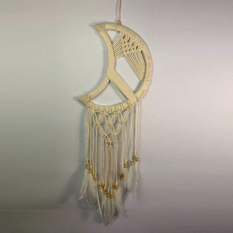 Dreamcatcher Moon Natural Macrame 27cm